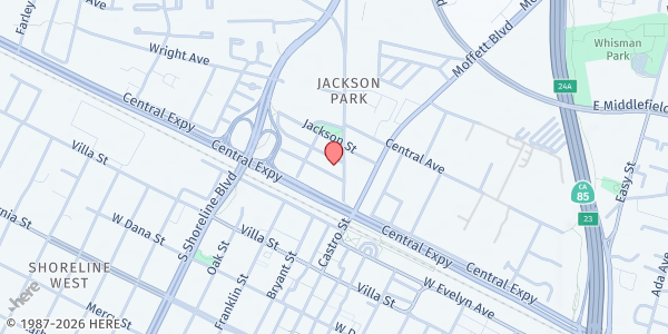 Map showing Community Services Agency at 204 Sterlin Rd, Mountain View, CA