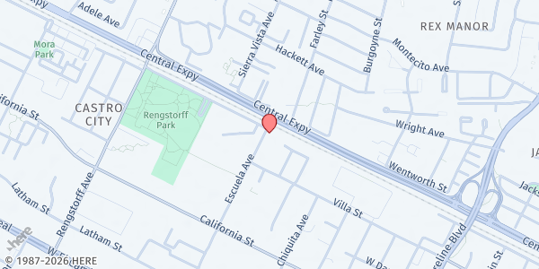 Map showing Day Worker Center Of Mountain View at 113 Escuela Ave., Mountain View, CA