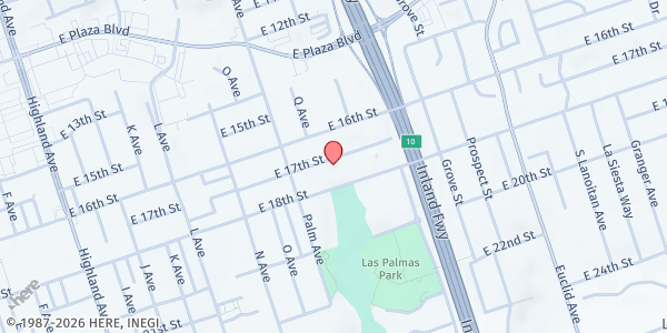 Map showing First Christian Church of National City at 1800 East 17th Street, National City, CA