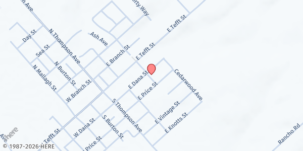 Map showing Nipomo Senior Center - Neighborhood Food Distribution at 200 E. Dana St., Nipomo, CA