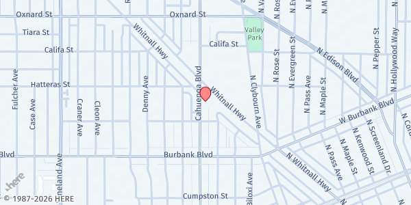 Map showing Brigh – n Hall at 5730 Cahuenga Blvd, North Hollywood, CA