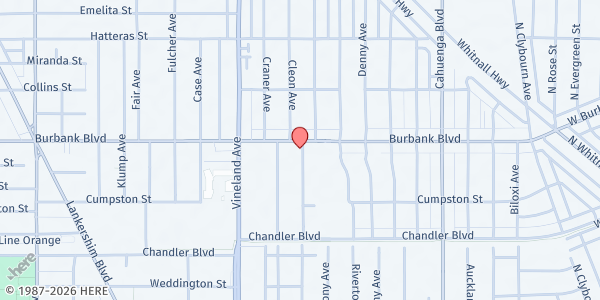 Map showing Vessels of Honor Ministries International - North Hollywood at 13027 Victory Boulevard #500, North Hollywood, CA