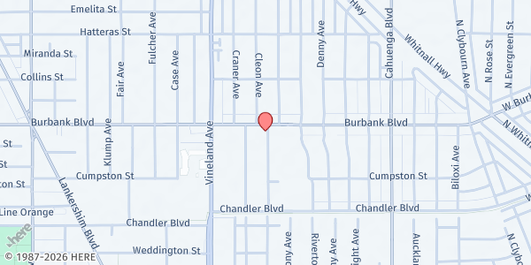 Map showing Vessels of Honor Ministries - North Hollywood at 13027 Victory Boulevard #500, North Hollywood, CA