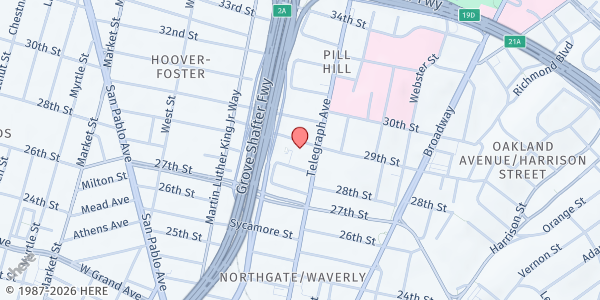 Map showing Saint Augustine's Episcopal Church - Food Distribution Center at 521 29th St, Oakland, CA