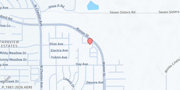 Map showing Hope Center, Northeast at 3311 Manor Street, Oildale, CA
