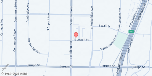 Map showing Unidos Por La Musica - Bags of Hope at 1155 S Milliken, Ontario, CA