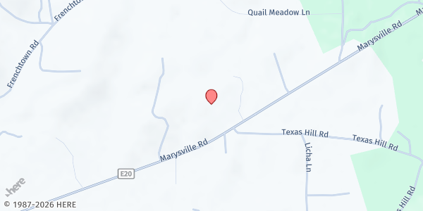 Map showing Foothills Food Pantry at 9185 Marysville Rd, Oregon House, CA