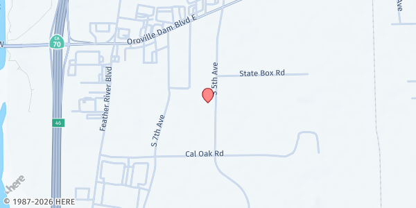 Map showing Oroville Hope Center at 2620 S 5th Ave, Oroville, CA
