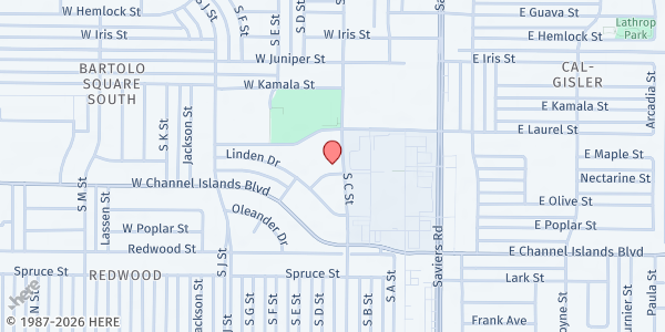 Map showing SVDP/St. Anthony's Church at 2511 South C St., Oxnard, CA