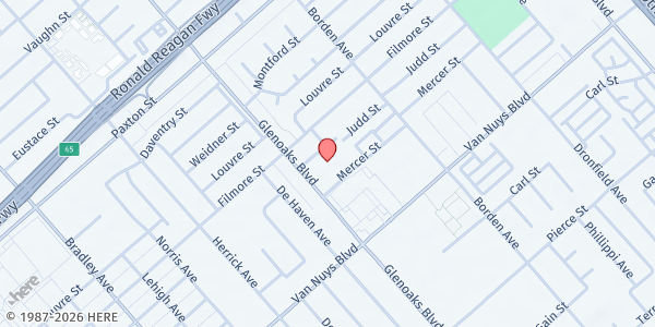 Map showing Alicia Broadous-Duncan Multi-Purpose Senior Center at 11300 Glenoaks Boulevard, Pacoima, CA