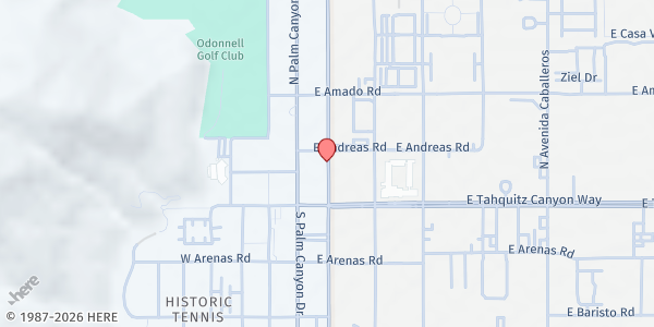 Map showing Well in the Desert at 181 N. Indian Canyon, Palm Springs, CA