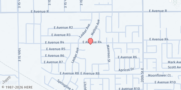 Map showing St. Mary's Catholic Church at 1600 East Avenue R-4, Palmdale, CA