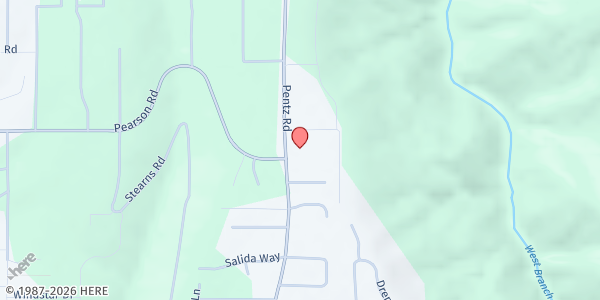 Map showing First Christian Church Food Pantry at 5738 Pentz Rd, Paradise, CA