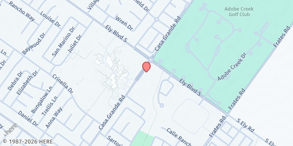 Map showing Casa Grande Apartments at 400 Casa Grande Road, Petaluma, CA