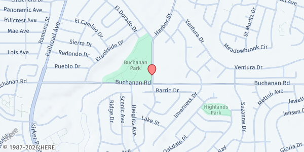 Map showing Buchanan Park at 4150 Harbor St, Pittsburg, CA