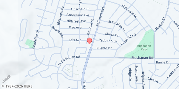 Map showing Greater Faith Missionary Baptist Church at 4150 Railroad Ave, Pittsburg, CA