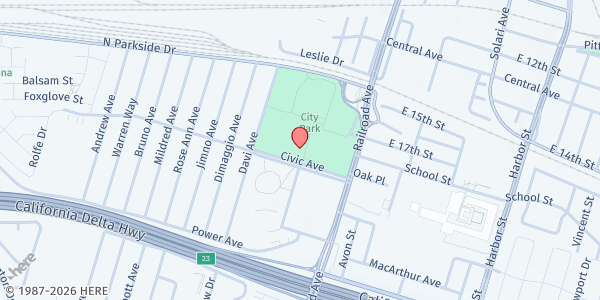 Map showing Pittsburg City Park at 60 Civic Ave, Pittsburg, CA