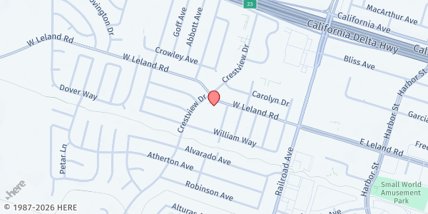 Map showing Pittsburg United Methodist Church at 153 W Leland Rd, Pittsburg, CA