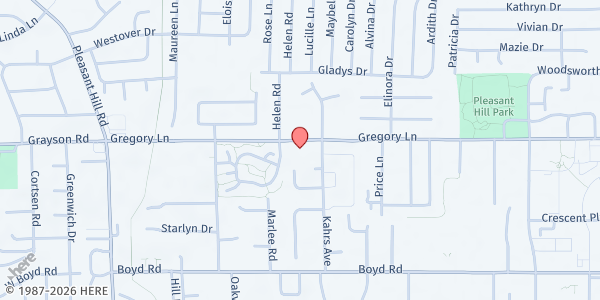 Map showing Hillcrest Congregational Church at 404 Gregory Ln, Pleasant Hill, CA