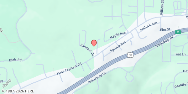 Map showing Pollock Pines Community Center at 2675 Sanders Drive, Pollock Pines, CA