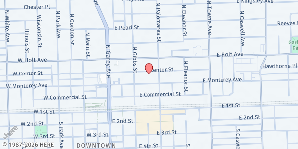 Map showing God's Pantry - Upland at 250 E. Center St., Pomona, CA