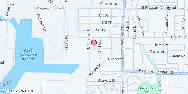Map showing Evangelistic Missionary at 125 E. Pearl Street, Port Hueneme, CA