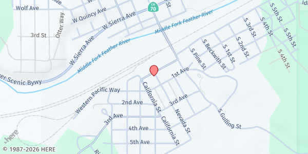 Map showing Eastern Plumas Community Assistance Network at 120 Nevada St, Portola, CA
