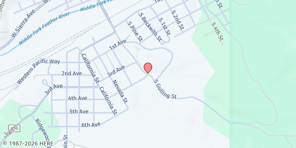 Map showing Faith Family Church Food Mission at 505 South Gulling Street, Portola, CA