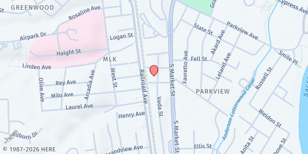 Map showing Good News Rescue Mission at 3050 Veda St, Redding, CA