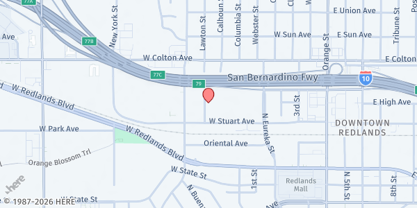 Map showing FSA of Redlands at 612 Lawton Street, Redlands, CA