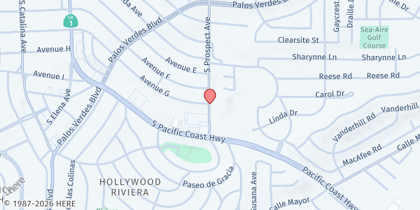 Map showing St. Lawrence Martyr Church at 1940 S Prospect Ave, Redondo Beach, CA