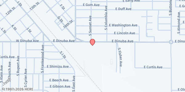 Map showing Miracles In Comm. Association at 659 E Dinuba Ave, Reedley, CA
