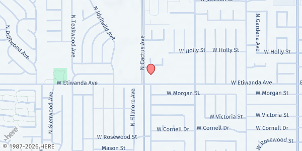 Map showing Sunrise Church- Rialto at 690 W Etiwanda Ave, Rialto, CA