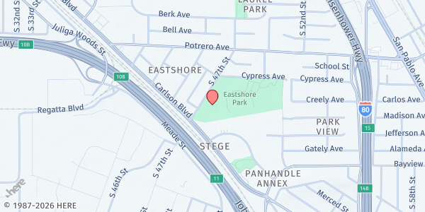 Map showing Booker T. Anderson Center at 960 S 47th St, Richmond, CA