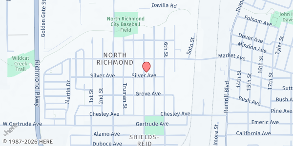 Map showing Corrine Sain Senior & Family Community Center at 515 Silver Ave, Richmond, CA