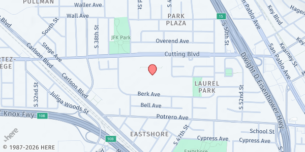 Map showing Kennedy High School at 4300 Cutting Blvd, Richmond, CA