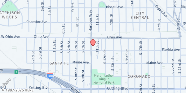 Map showing LifeLong William Jenkins Health Center at 150 Harbour Way, Richmond, CA
