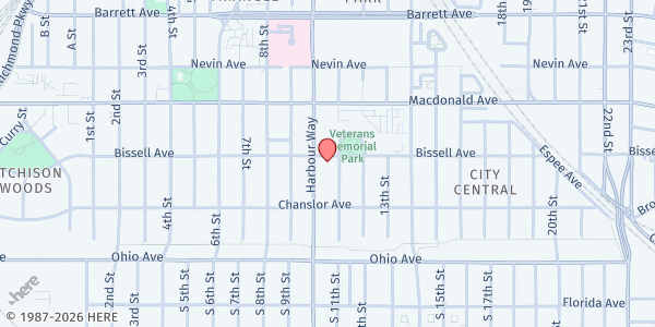 Map showing LifeLong William Jenkins Health Center at 150 Harbour Way, Richmond, CA