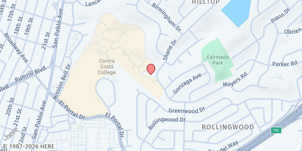 Map showing Sojourner Truth Presbyterian Church at 2621 Shane Dr, Richmond, CA