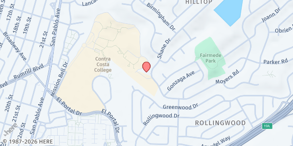Map showing Sojourner Truth Presbyterian Church (Drive-Thru) at 2621 Shane Dr, Richmond, CA