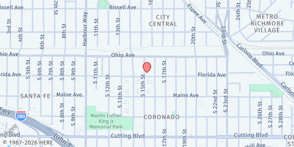 Map showing Southside Church of Christ at 1501 Florida Ave, Richmond, CA