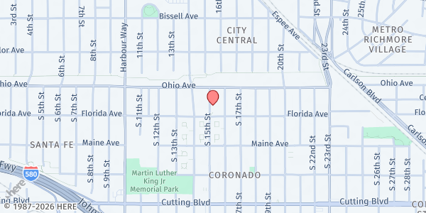 Map showing Southside Church of Christ at 1501 Florida Ave, Richmond, CA