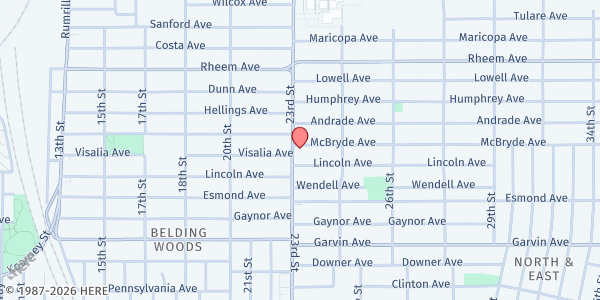 Map showing Veteran's Memorial Hall at 968 23rd St, Richmond, CA