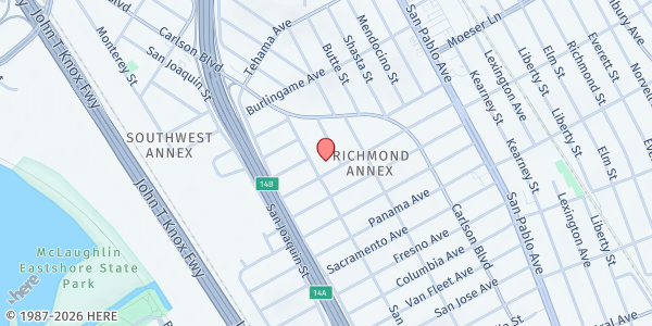 Map showing West Contra Costa Adult Education at 5625 Sutter Ave, Richmond, CA