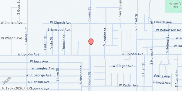 Map showing Hope City Church at 800 W. Upjohn, Ridgecrest, CA