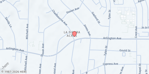 Map showing Arlington Temporary Assistance at 10495 Arlington Ave #112, Riverside, CA