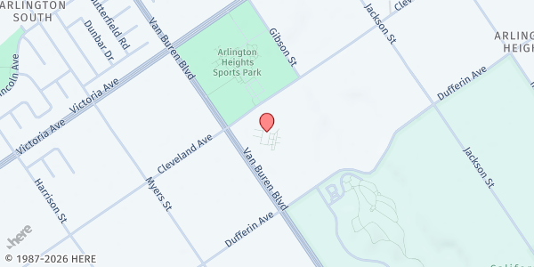 Map showing Bethel Christian Center at 2425 Van Buren Blvd., Riverside, CA