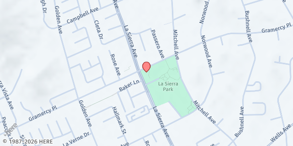 Map showing La Sierra Senior Center at 5215 La Sierra Ave B, Riverside, CA
