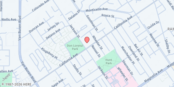 Map showing Lighthouse of Hope Foundation at 9085 California Ave, Riverside, CA