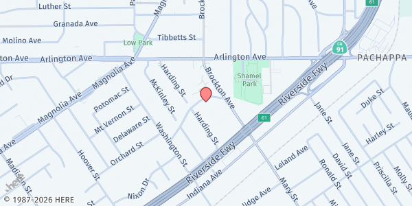 Map showing Saint Vincent De Paul - Riverside at 6956 Nixon Dr, Riverside, CA